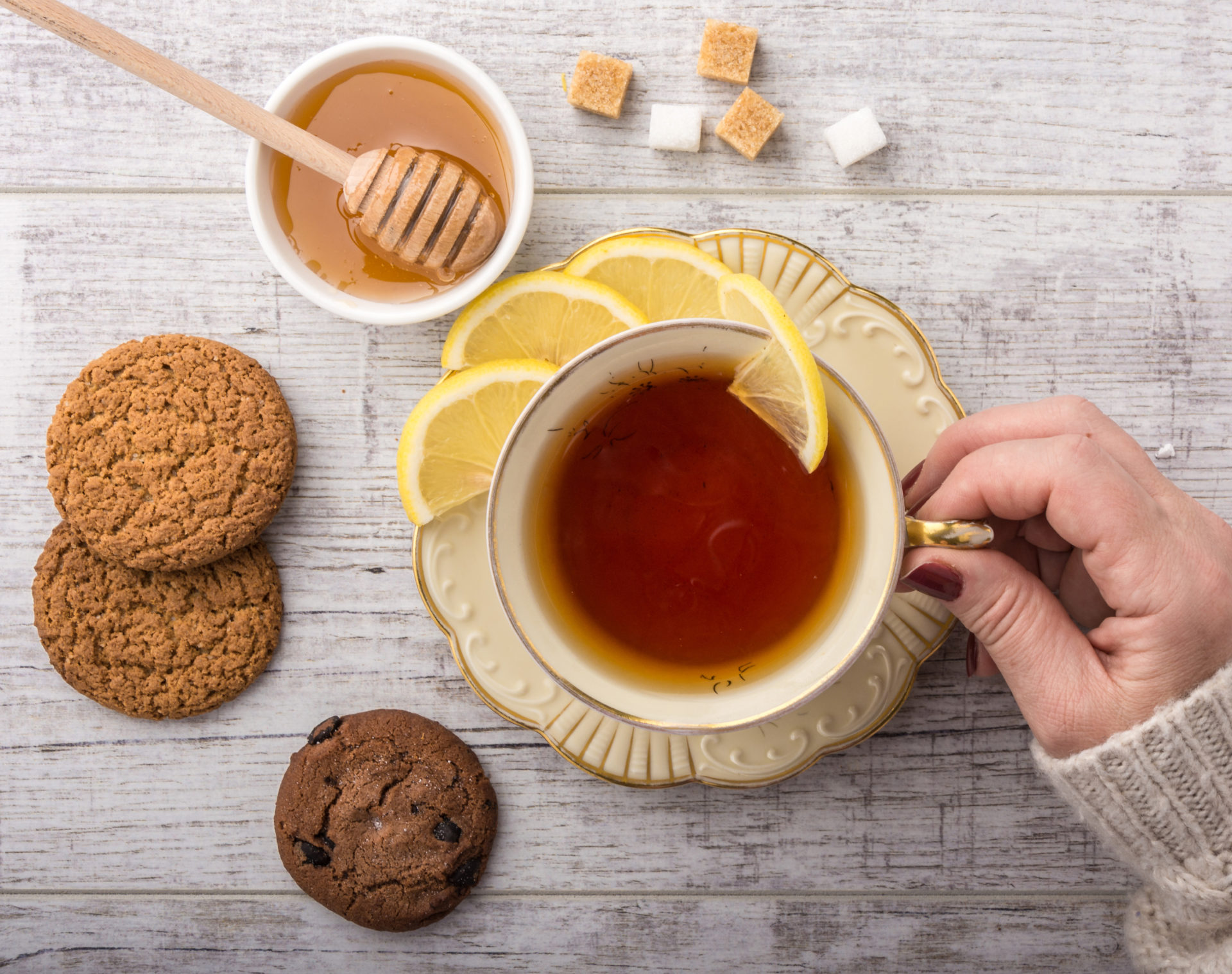 An attractive honey evening meal